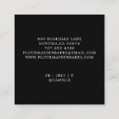 Bäckerei Konditorei Koch Baker Black Quadratische Visitenkarte (Rückseite)