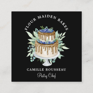 Bäckerei Konditorei Koch Baker Black Quadratische Visitenkarte