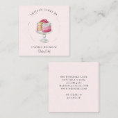 Bäckerei Konditorei Koch Baker Pink Square Visiten Quadratische Visitenkarte (Vorne/Hinten)