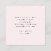 Bäckerei Konditorei Koch Baker Pink Square Visiten Quadratische Visitenkarte (Rückseite)