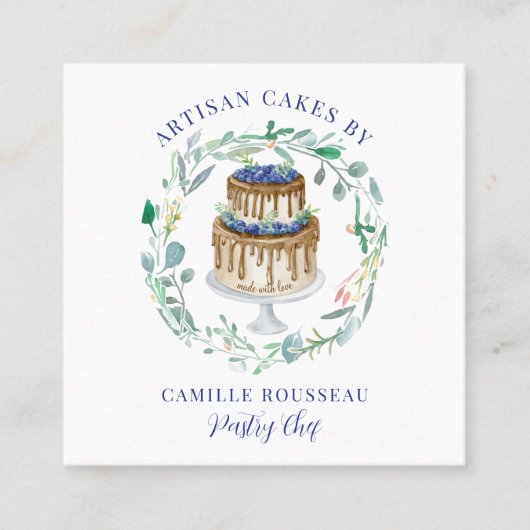 Bäckerei Konditorei Koch Baker Square Business Car Quadratische Visitenkarte (Vorderseite)