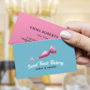 Bäckerei Konditorei Koch Blue & Pink Rohrleitung T Visitenkarte