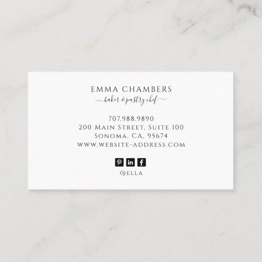 Bäckerei Konditorei Koch Catering Bäckerei Cupcake Visitenkarte (Rückseite)