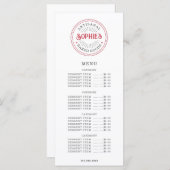 Bäckerei Konditorei Koch Catering Flat Menu Menükarte (Vorne/Hinten)