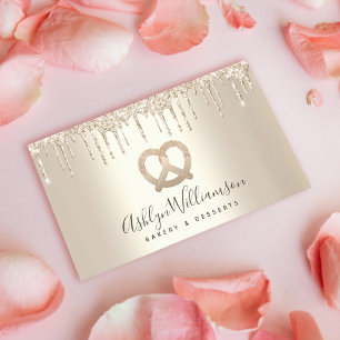 Bäckerei Konditorei Koch Catering Gold Glitzer Tro Visitenkarte