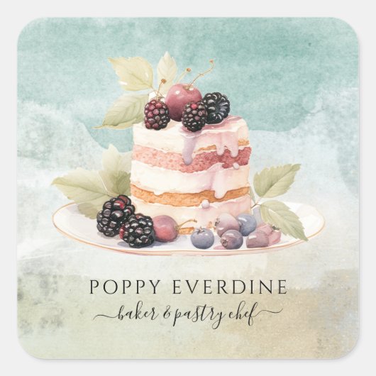 Bäckerei Konditorei Koch Catering Quadratischer Aufkleber (Vorderseite)