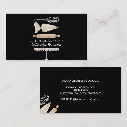 Bäckerei Konditorei Koch Creative Cake Maker Wasse Visitenkarte (Vorne/Hinten)