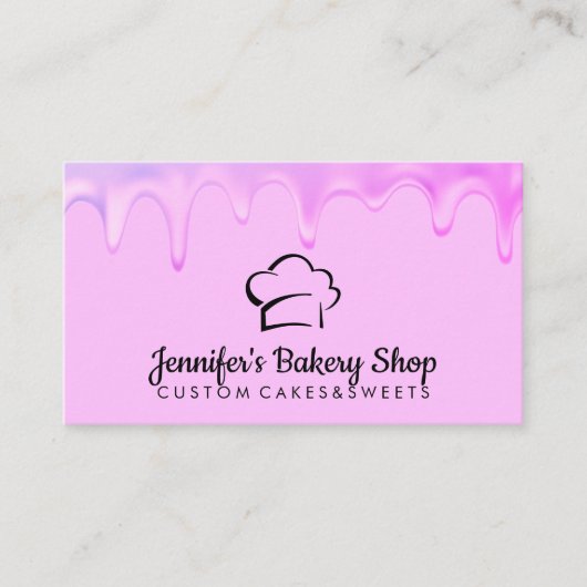 Bäckerei Konditorei Koch Creme lila Tropfen Visitenkarte (Vorderseite)