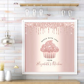 Bäckerei Konditorei Koch Cupcake Rose Gold Glitzer Poster