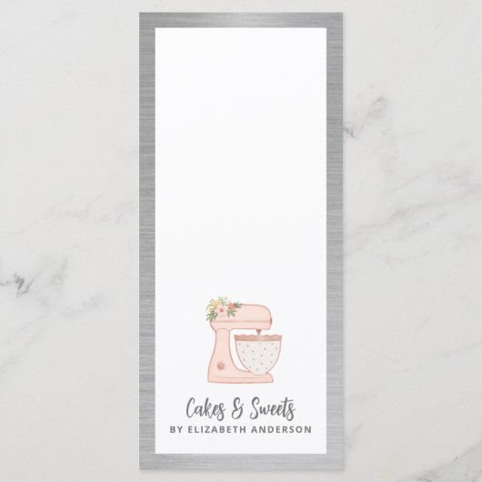 Bäckerei Konditorei Koch Dessert Menü Menükarte (Rückseite)