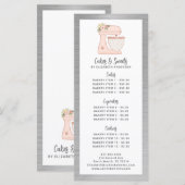 Bäckerei Konditorei Koch Dessert Menü Menükarte (Vorne/Hinten)