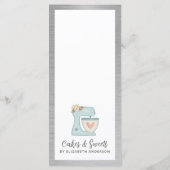 Bäckerei Konditorei Koch Dessert Menü Menükarte (Rückseite)