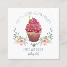 Bäckerei Konditorei Koch Elegante Cupcake Baker Quadratische Visitenkarte