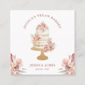Bäckerei Konditorei Koch Floral Cake Business Card Quadratische Visitenkarte (Vorderseite)