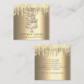 Bäckerei Konditorei Koch Glitzer Tropfen Platinum Quadratische Visitenkarte (Vorne/Hinten)