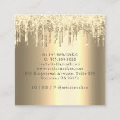 Bäckerei Konditorei Koch Glitzer Tropfen Platinum Quadratische Visitenkarte (Rückseite)