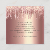 Bäckerei Konditorei Koch Glitzer Tropfen Rose Gold Quadratische Visitenkarte (Rückseite)