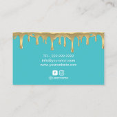 Bäckerei Konditorei Koch Gold Cake Logo Modern Tür Visitenkarte (Rückseite)