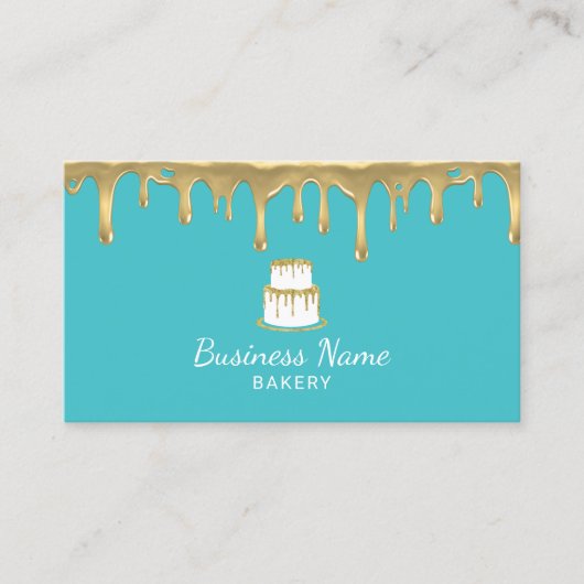 Bäckerei Konditorei Koch Gold Cake Logo Modern Tür Visitenkarte (Vorderseite)