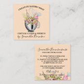 Bäckerei Konditorei Koch Küche Geschirr Geschirr B Quadratische Visitenkarte (Vorne/Hinten)