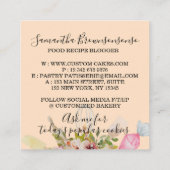 Bäckerei Konditorei Koch Küche Geschirr Geschirr B Quadratische Visitenkarte (Rückseite)