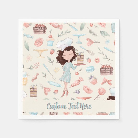 Bäckerei Konditorei Koch Kuchendekation Personalis Serviette (Vorderseite)