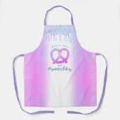 Bäckerei Konditorei Koch Lila Glitzer Tropfen Skri Schürze (Vorderseite)