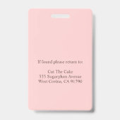 Bäckerei Konditorei Koch Mitarbeiter Foto ID Ausweis (Back)