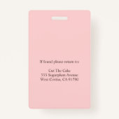 Bäckerei Konditorei Koch Mitarbeiter Foto ID Ausweis (Rückseite)