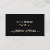 Bäckerei Konditorei Koch Moderne Black & Gold Stre Visitenkarte (Rückseite)