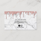 Bäckerei Konditorei Koch Moderne Rose Gold Tropfen Visitenkarte (Rückseite)