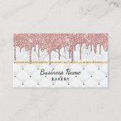 Bäckerei Konditorei Koch Moderne Rose Gold Tropfen Visitenkarte (Vorderseite)
