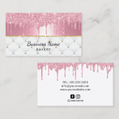 Bäckerei Konditorei Koch Moderner Rosa Glitzer Tro Visitenkarte (Vorne/Hinten)