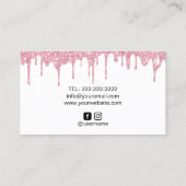 Bäckerei Konditorei Koch Moderner Rosa Glitzer Tro Visitenkarte (Rückseite)