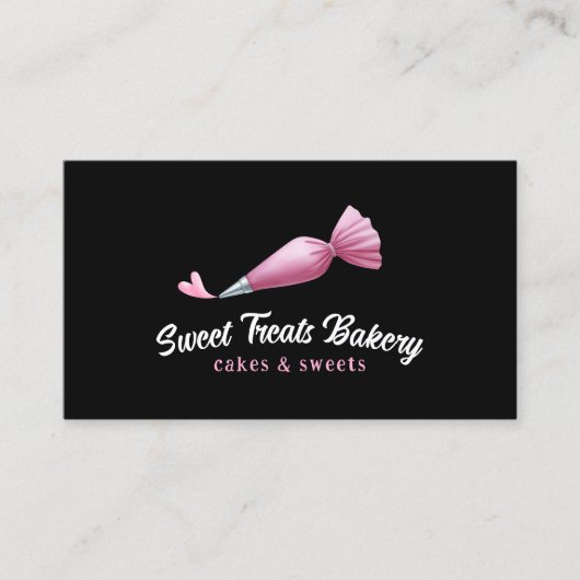 Bäckerei Konditorei Koch Niedlich Pink Rohrleitung Visitenkarte (Vorderseite)