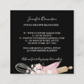 Bäckerei Konditorei Koch niedlich schwarz Quadratische Visitenkarte (Rückseite)