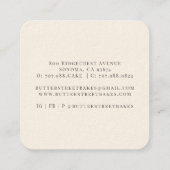 Bäckerei Konditorei Koch Quadratische Visitenkarte (Rückseite)