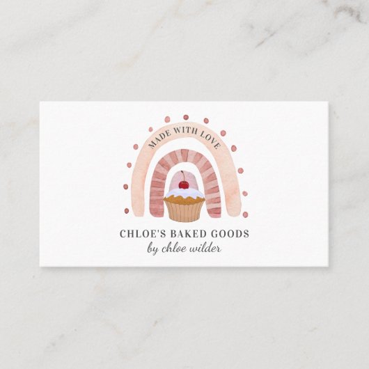 Bäckerei Konditorei Koch Rainbow Cupcake Business Visitenkarte (Vorderseite)