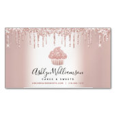 Bäckerei Konditorei Koch Rose Gold Glitzer Tropfen Magnetische Visitenkarte (Vorderseite)