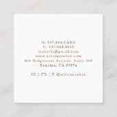 Bäckerei Konditorei Koch Rose Gold Tropfen Glitzer Quadratische Visitenkarte (Rückseite)