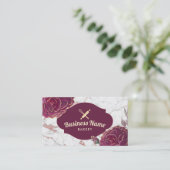 Bäckerei Konditorei Koch Rote Rose Gold Marmor Visitenkarte (Stehend Vorderseite)