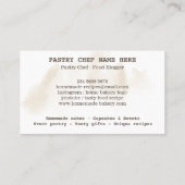 Bäckerei Konditorei Koch rustikale Aquarell Visitenkarte (Rückseite)