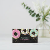 Bäckerei Konditorei Koch Sprinkler Donuts Visitenkarte (Stehend Vorderseite)