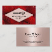 Bäckerei Konditorei Koch Süße Erdbeere Rose Gold Visitenkarte (Vorne/Hinten)