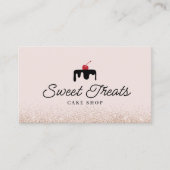 Bäckerei Konditorei Koch Sweet Cake Logo Rosa Glit Visitenkarte (Vorderseite)
