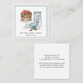 Bäckerei Konditorei Koch Wasserfarben Bäckerei - F Quadratische Visitenkarte (Vorne/Hinten)