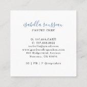 Bäckerei Konditorei Koch Wasserfarben Cupcake Bake Quadratische Visitenkarte (Rückseite)