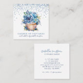 Bäckerei Konditorei Koch Wasserfarben Cupcake Bake Quadratische Visitenkarte (Vorne/Hinten)