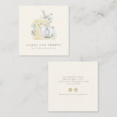 Bäckerei Konditorei Koch Wasserfarben Mixer Blumen Quadratische Visitenkarte (Vorne/Hinten)