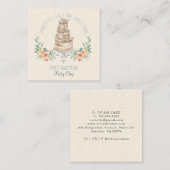 Bäckerei Konditorei Koch Wasserfarben Quadratische Visitenkarte (Vorne/Hinten)